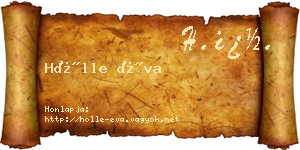 Hölle Éva névjegykártya